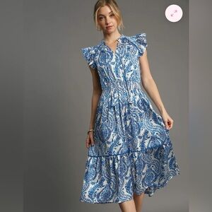 Blue and White Patterned Women's Dress by Umgee.
